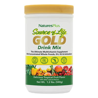 Thumbnail for NaturesPlus Source of Life GOLD Drink Mix, Tropical Fruit Flavor - 1.2 lb - Multi-Vitamin Supplement - Blood, Bone & Immune Support - Gluten Free - 30 Servings