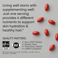 Thumbnail for Sports Research® Hair, Skin & Nails Complex - Supports Hair Growth, Glowing Skin & Strong Nails - w/Lustriva® Biotin, Collagen, Hyaluronic Acid & KeraGLO® Keratin - Non-GMO, Gluten-Free, 60 Softgels