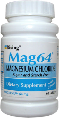 Thumbnail for Rising Mag64 Magnesium Chloride with Calcium Tablets, 60 Count