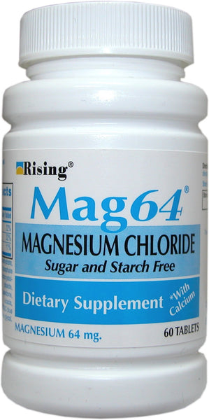 Rising Mag64 Magnesium Chloride with Calcium Tablets, 60 Count