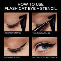 Thumbnail for L'Oreal Paris Makeup Infallible Flash Cat Eye Waterproof Liquid Eyeliner, Black, 0.44 oz.