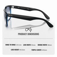 Thumbnail for Ray-Ban RB4487 STEVE Square Shaped Non-Polarized Sunglasses for Men & Women – Includes Official RAYBAN Eyewear Kit – Ideal Formal & Casual Wear Sunglasses – Blue Lens