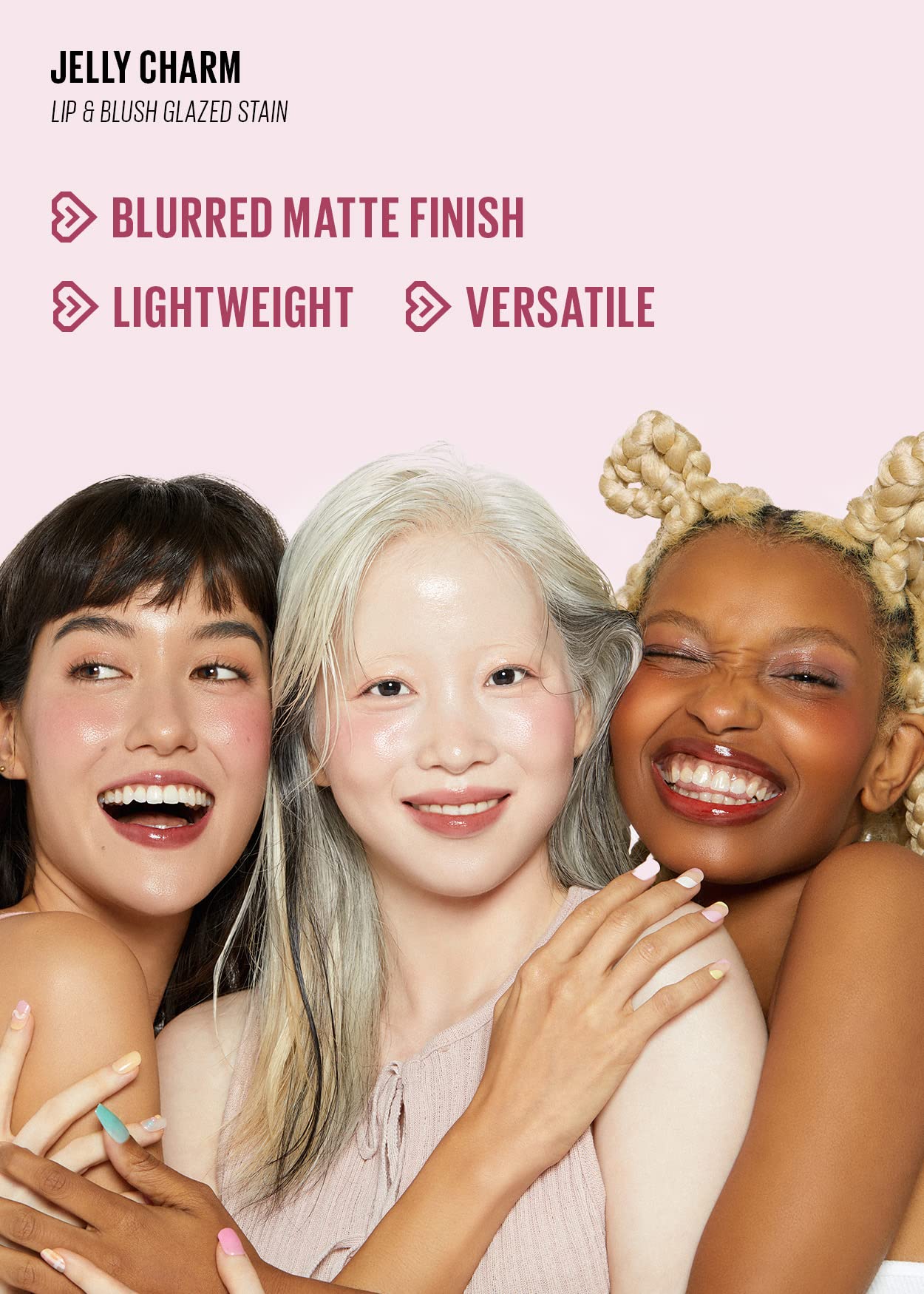 Kaja Lip & Blush Glazed Keychain Stain - Jelly Charm 03 Berry Colada | with Triple Berry Complex, Lemon Fruit Extract & Olive Squalane, Hydrating, Long Lasting Tint