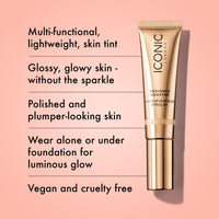 Thumbnail for ICONIC LONDON Radiance Booster | Liquid Radiance Lightweight Skin Tint for a Glowy Makeup Look, Cruelty Free, Vegan Makeup (Shell Glow) 1.01 Fl oz