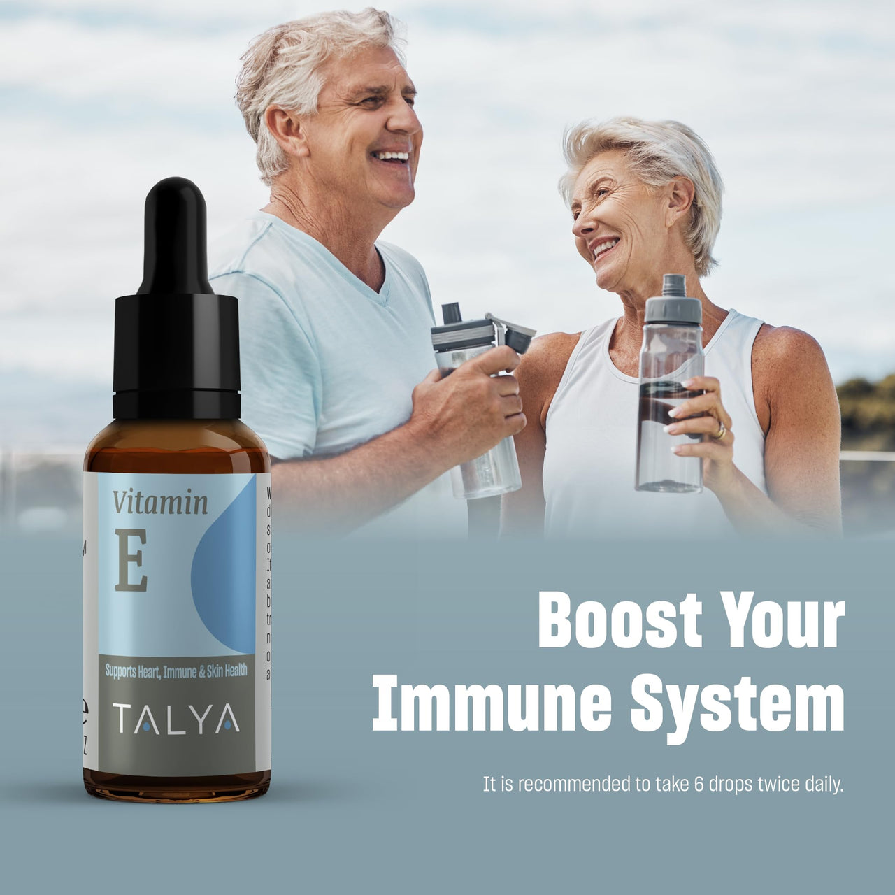 TALYA Vitamin E Liquid Drops 0.34 fl.oz | Bone, Joint, Heart Health | for Scars & Skin | Glass Bottle with Dropper | Supplement, Non-GMO, Vegan