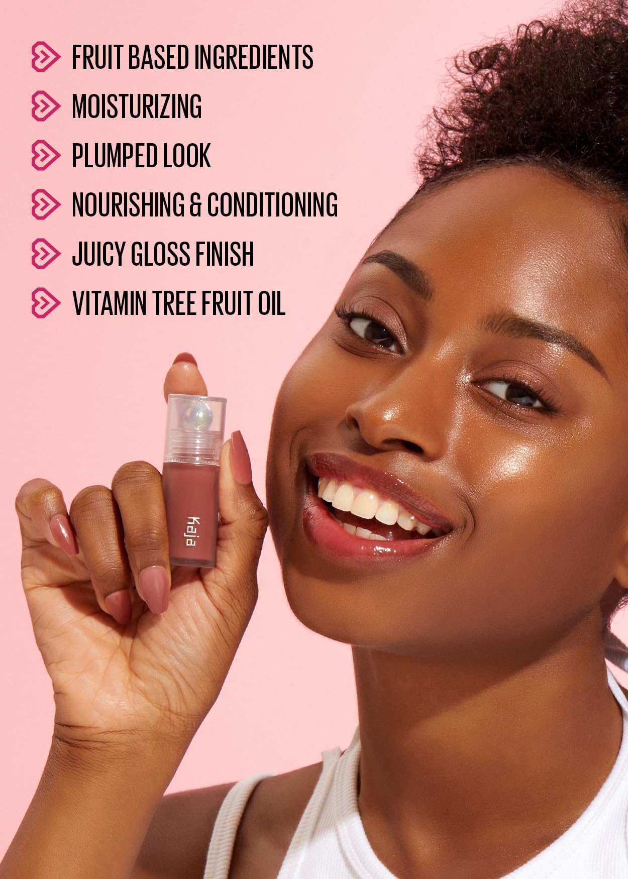 Kaja Juicy Glass Lip Plumping Oil | 08 Cherry Cola | Hydrating, Feel Plumped and Lightweight with Vitamin Tree Fruit Oil, Vegan, Cruelty-Free, Clear Tint Stain Shine Gloss Plumper, Mother's Day