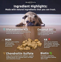 Thumbnail for Majesty's Buddy Bites Hip and Joint Wafers for Medium / Large Dogs - Superior Support Supplement - Peanut Butter and Coconut Oil Flavored - 56 Count (Up To 8 Week Supply)