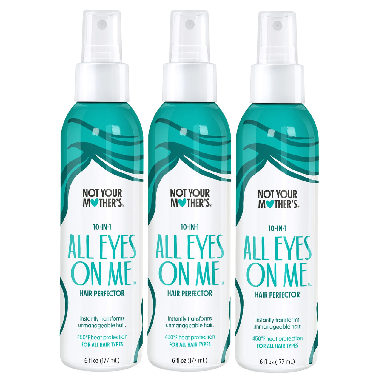 Not Your Mother's All Eyes On Me 10-in-1 Hair Perfector (3-Pack) - 6 fl oz - Heat Protectant for Hair - Moisturizing Detangler Spray and Frizz Control