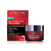 Thumbnail for L’Oreal Paris Revitalift Triple Power Anti-Aging Face Moisturizer, Pro Retinol, Hyaluronic Acid & Vitamin C, Reduce Wrinkles, Fragrance Free 1.7 Oz