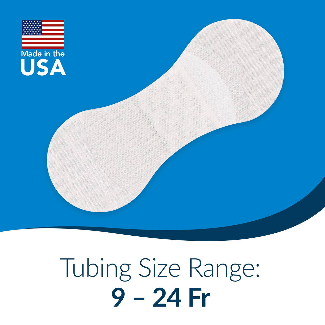 TIDI 3300M Grip-Lok Medium Securement Device ― Pack of 100 ― Catheter Stabilization Device ― White ― Flexible Material ― Low-Profile Design for Comfort― Home Healthcare ― Medical Supplies