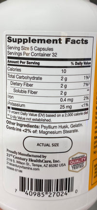 Thumbnail for 21st Century, Psyllium Fiber, 160 Capsules - 2pc