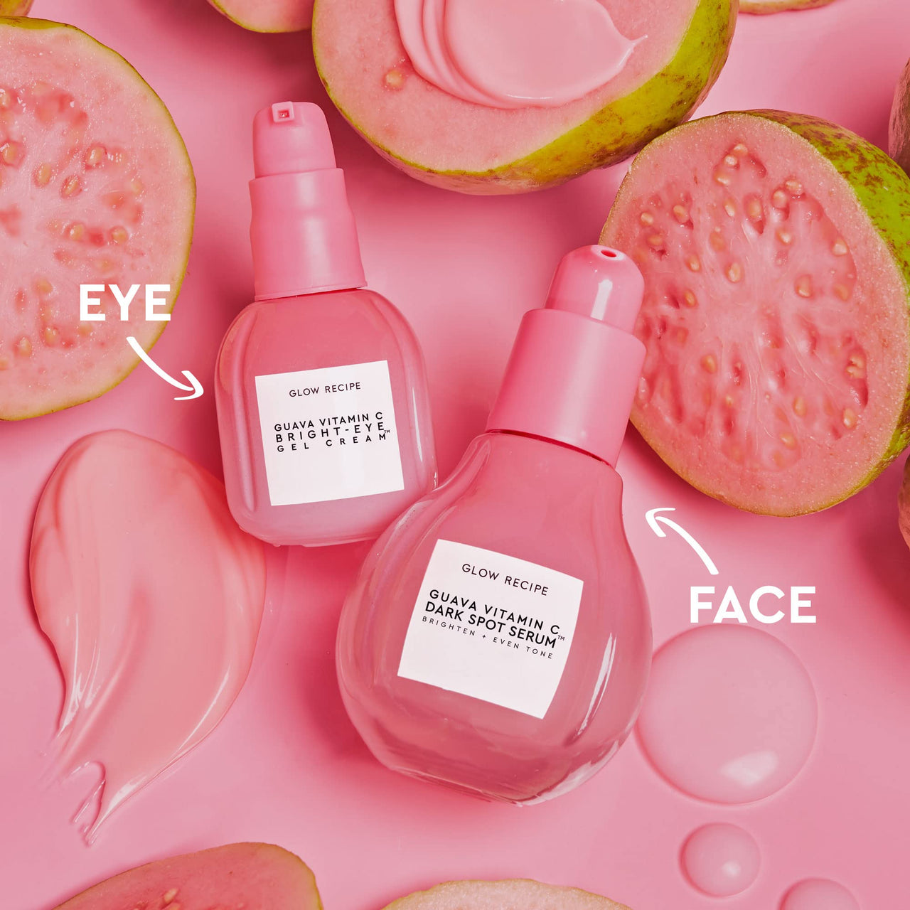 Glow Recipe Guava Vitamin C Brightening Eye Gel - Niacinamide, Peptides & Green Caffeine Gentle Under Eye Cream for Dark Circles, Puffiness & Bags - Lightweight, Hydrating, Firming - Makeup Prep, 15ml