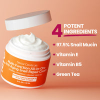 Thumbnail for SeoulCeuticals Snail Mucin Moisturizer 97.5% - Korean Skin Care Snail Repair Cream - Day & Night Anti Aging K Beauty Skincare Cruelty Free 2oz