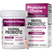 Thumbnail for Physician's CHOICE Vaginal Probiotics for Women - pH Balance, Odor Control, Yeast Balance, Vaginal Flora & Feminine Health - 6B CFU with Organic Prebiotics and Cranberry Extract - 30 CT