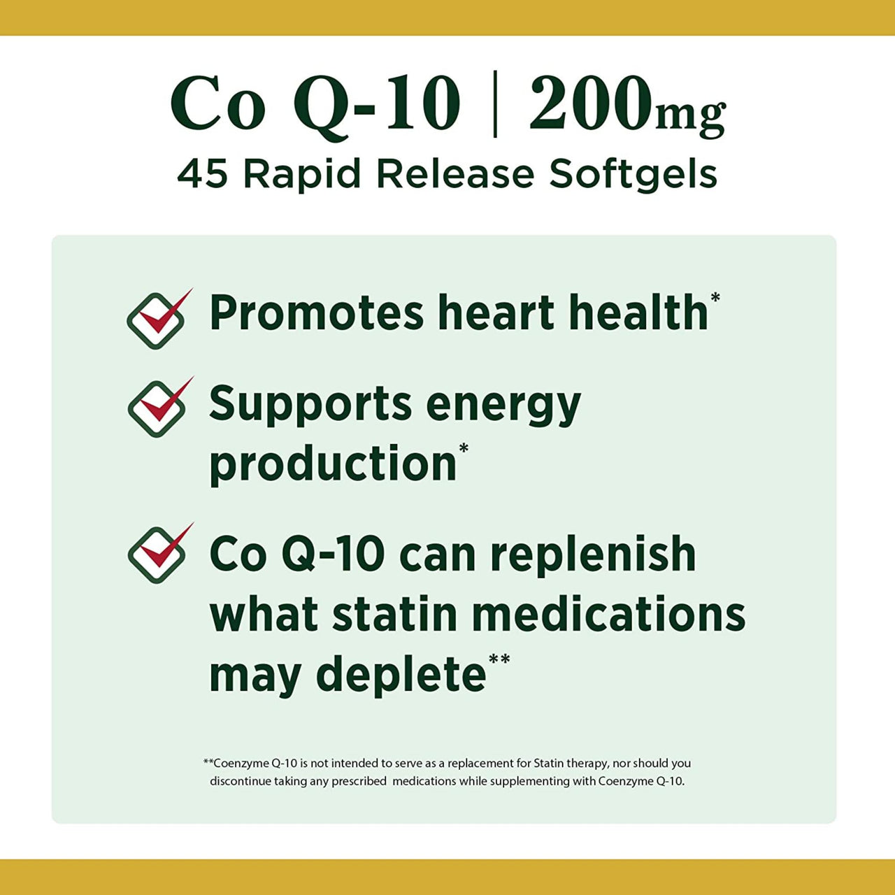 Nature's Bounty CoQ10, Heart Health and Healthy Aging, Dietary Supplement, 200mg, 45 Rapid Release Softgels