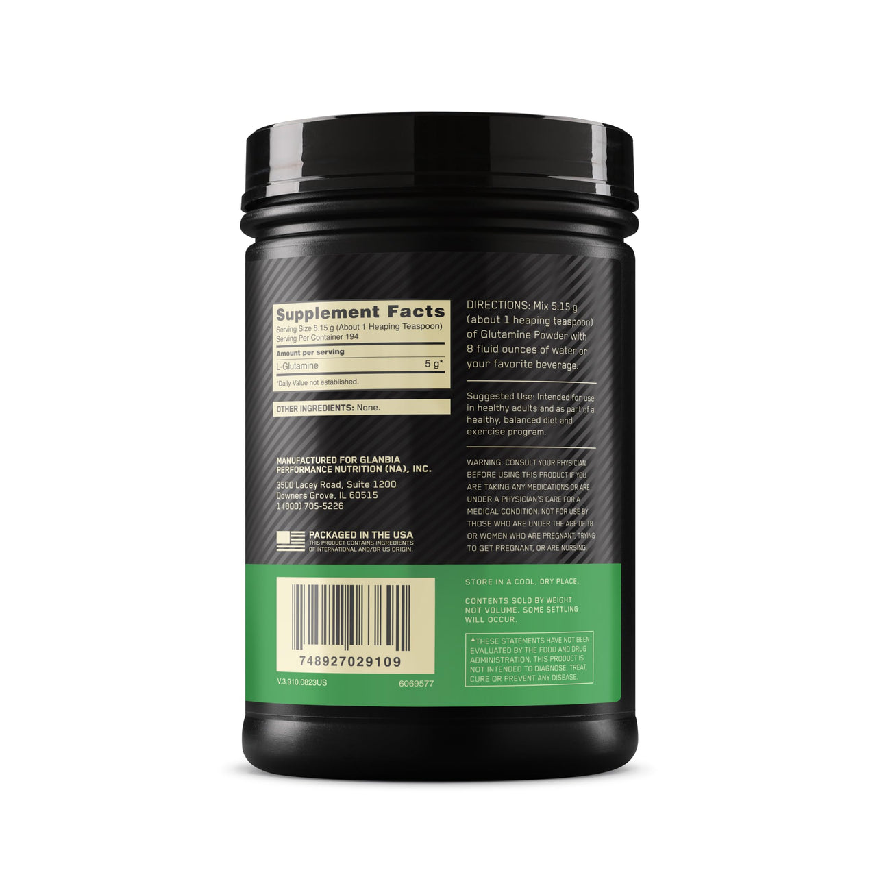 Optimum Nutrition L-Glutamine Muscle Recovery Powder, 1000 Gram, 194 Servings (Pack of 1)