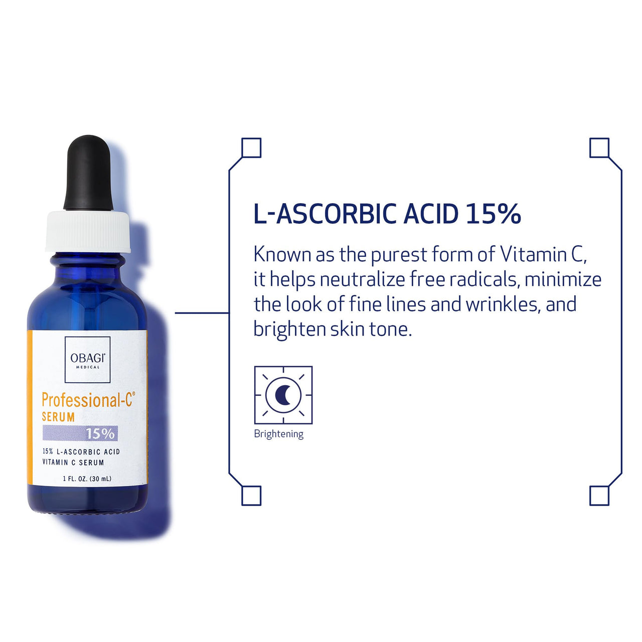 Obagi Professional-C 15% Vitamin C Serum – Helps Brighten Skin Tone and Minimize the Appearance of Fine Lines & Wrinkles – 0.42 oz