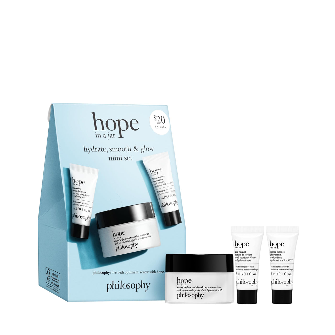 philosophy hope in a jar skincare essentials mini set