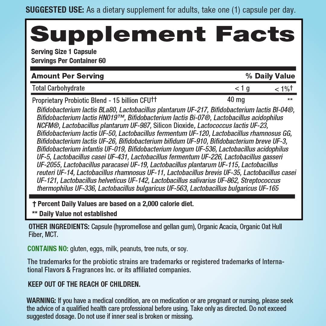Nutrition Now PB 8 Probiotic Immune System and Digestive Support* Dietary Supplement, 60 Count