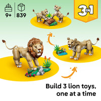 Thumbnail for LEGO Creator 3 in 1 Wild Animals: Majestic Lion - Building Toy for Boys & Girls, Ages 9+ - Kids Bedroom or Desk Decor - Lion Toy with 3 Building Options - Gift for Birthdays - 31386