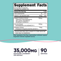 Thumbnail for Nutricost Cranberry Extract for Women 35,000mg Equivalent from 700mg of 50:1 Extract, 180 Capsules for 90 Servings – with Vitamin C, Uva Ursi & Dandelion Root, Vegan, GMO-Free & Gluten-Free
