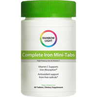 Thumbnail for Rainbow Light Complete Iron Mini Tablets | 60 Count | High Potency Iron | with Vitamin C to Support Absorption | Supplement for Men and Women
