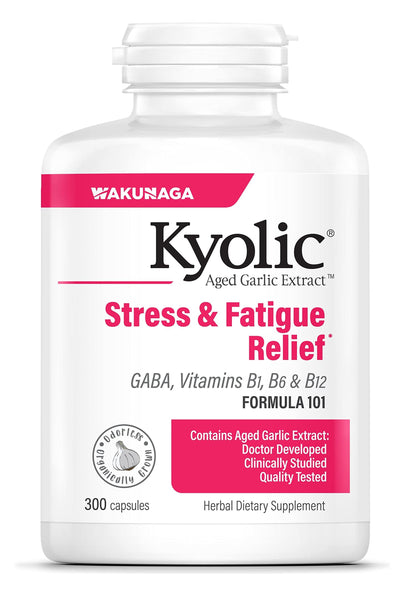 Kyolic Aged Garlic Extract Formula 101, Stress and Fatigue Relief*, 300 Capsules.