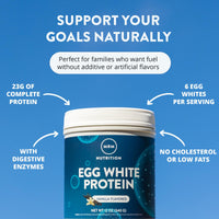 Thumbnail for MRM Nutrition Egg White Protein - Sugar Free Vanilla Flavored Powder, 23g Fat-Free Protein with Digestive Enzymes, Free of Dairy, Gluten, and Soy, High Biological Value - 20 Servings