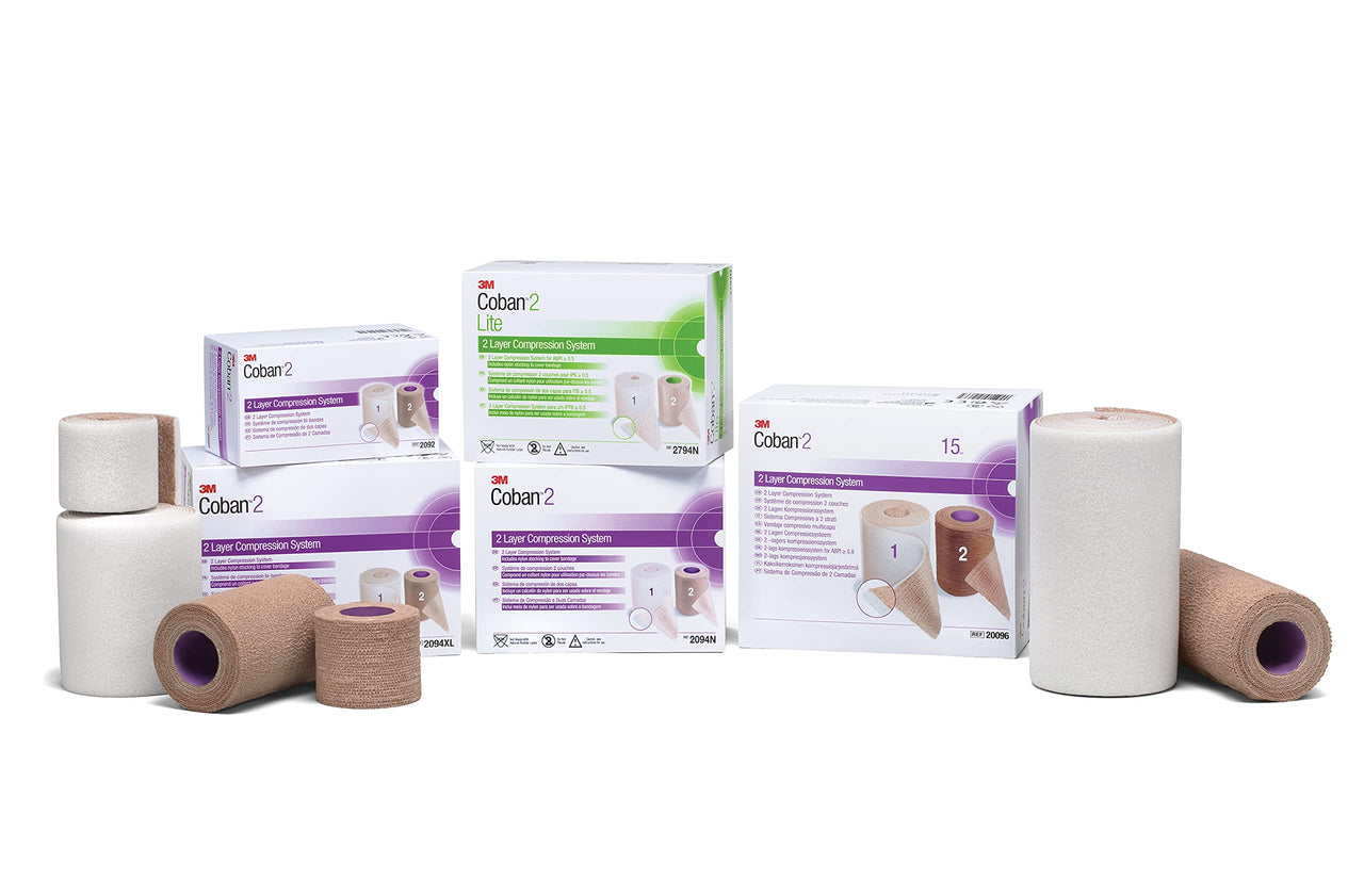 3M™ Coban™ 2 Two-Layer Compression System 2092, 2", 1 Kit/Carton 8 Cartons/Case