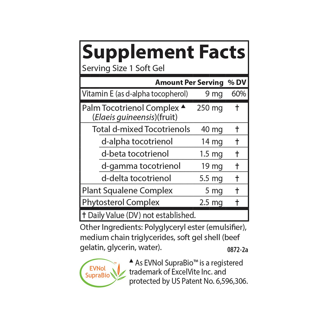 Carlson - Tocomin SupraBio, Full Spectrum Tocotrienol Complex, Non-GMO Tocotrienols, Alpha, Beta, Gamma, Delta, 120 Softgels