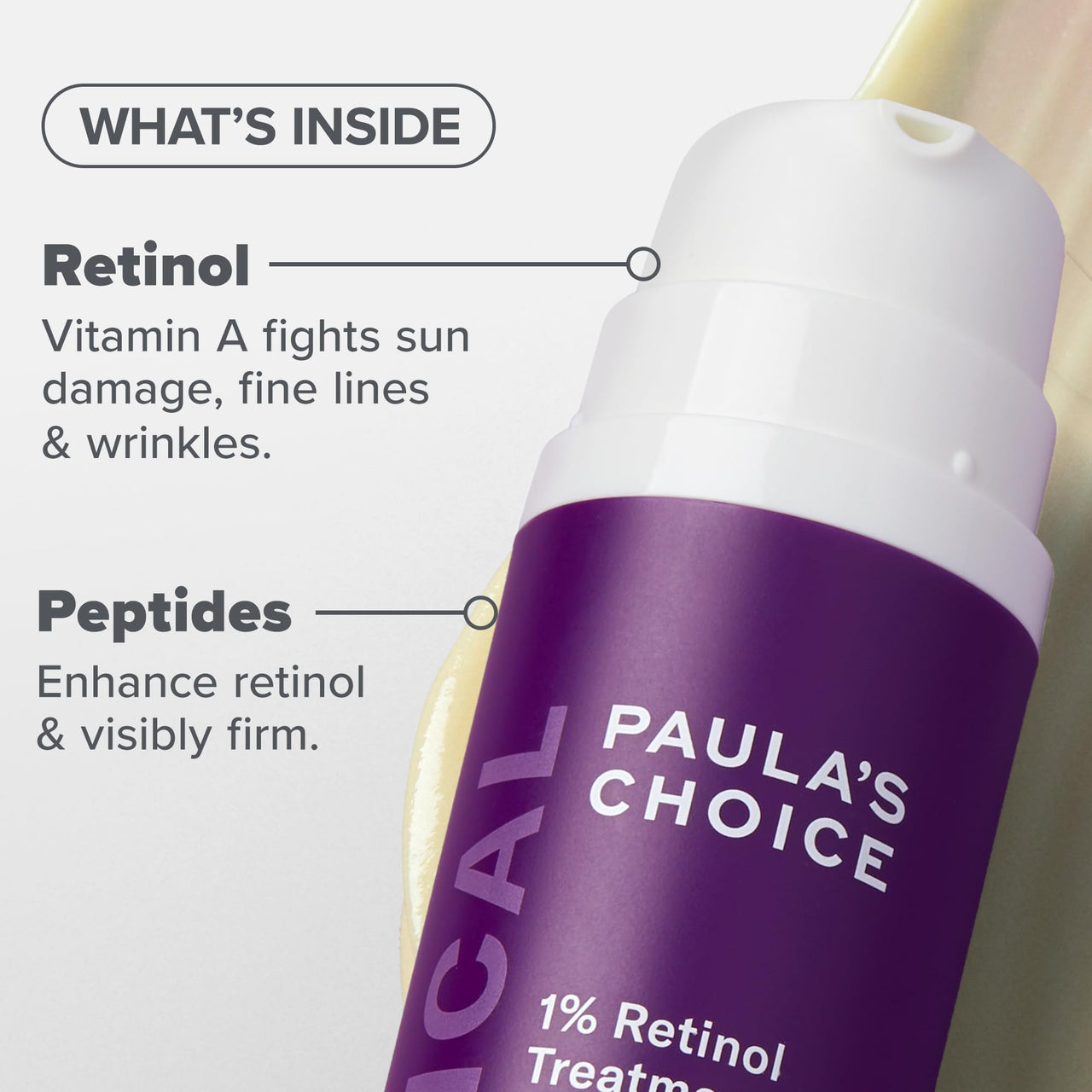 Paula's Choice CLINICAL 1% Retinol Face Treatment with Peptides, Vitamin C & Licorice Extract, Anti-Aging Skin Care Serum, Fine Lines & Wrinkles, Fragrance Free, 1 Fl Oz