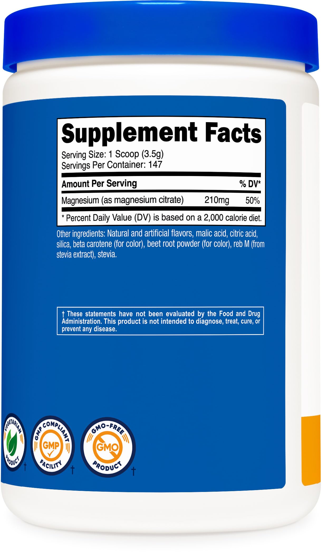 Nutricost Magnesium Citrate Powder (Peach Mango, 500 Gram)