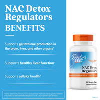 Thumbnail for Doctor's Best Nac Detox Regulators with seleno excell, Non-GMO, Vegetarian, Gluten&Soy Free, 180 Veggie Caps, 180Count