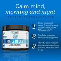 Thumbnail for Zhou Daily Blues - Blue Spirulina Powder Organic, Blue Algae Energy Superfood Supplement for Smoothie, Vegan Drink Mix - Blueberry Flavor, 4.22 oz (25 Servings)