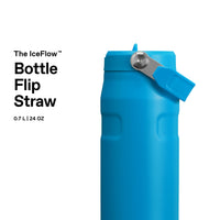 Thumbnail for Stanley IceFlow Flip Straw 2.0 Water Bottle 24 OZ | Built-In Straw with Larger Opening | Lightweight & Leak-Resistant | Insulated Stainless Steel | BPA-Free | Azure