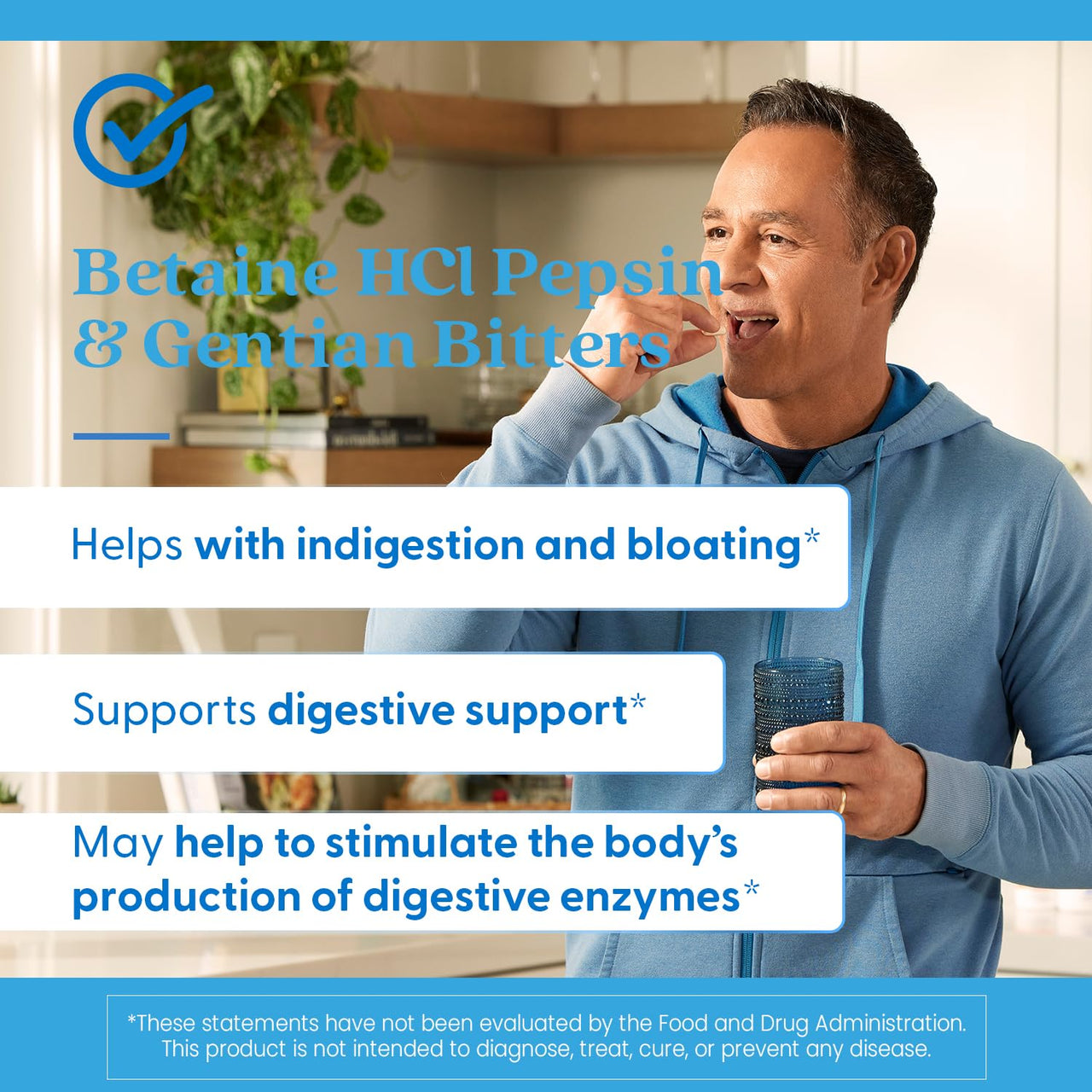 Doctor's Best Betaine HCI Pepsin & Gentian Bitters, Digestive Enzymes for Protein Breakdown & Absorption, Non-GMO, Gluten Free, 120 Caps, Original Version