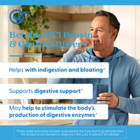 Thumbnail for Doctor's Best Betaine HCI Pepsin & Gentian Bitters, Digestive Enzymes for Protein Breakdown & Absorption, Non-GMO, Gluten Free, 120 Caps, Original Version
