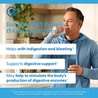 Thumbnail for Doctor's Best Betaine HCI Pepsin & Gentian Bitters, Digestive Enzymes for Protein Breakdown & Absorption, Non-GMO, Gluten Free, 120 Caps, Original Version