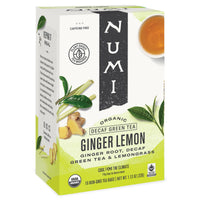 Thumbnail for Numi Organic Ginger Lemon Decaf Tea, 16 Green Tea Bags with Ginger Root and Lemongrass