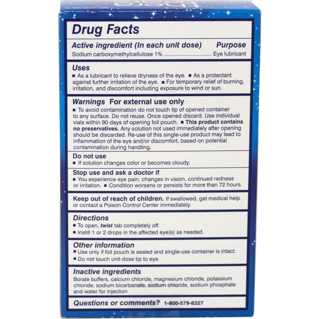 TheraTears Eye Drops for Dry Eyes, Nighttime Dry Eye Therapy Lubricant Eyedrops, Preservative-Free, 30 Count Single-Use Vials, 0.60 fl oz Each