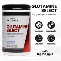Thumbnail for Beverly International Glutamine Select, 60 Servings. Clinically Dosed L-Glutamine and Amino Acid Formula for Lean Muscle and Recovery. Sugar-Free Powder. BCAA’s.