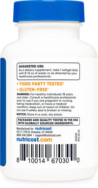 Thumbnail for Nutricost Zeaxanthin with Lutein 20mg, 120 Softgels - Potent, Non-GMO, Gluten Free