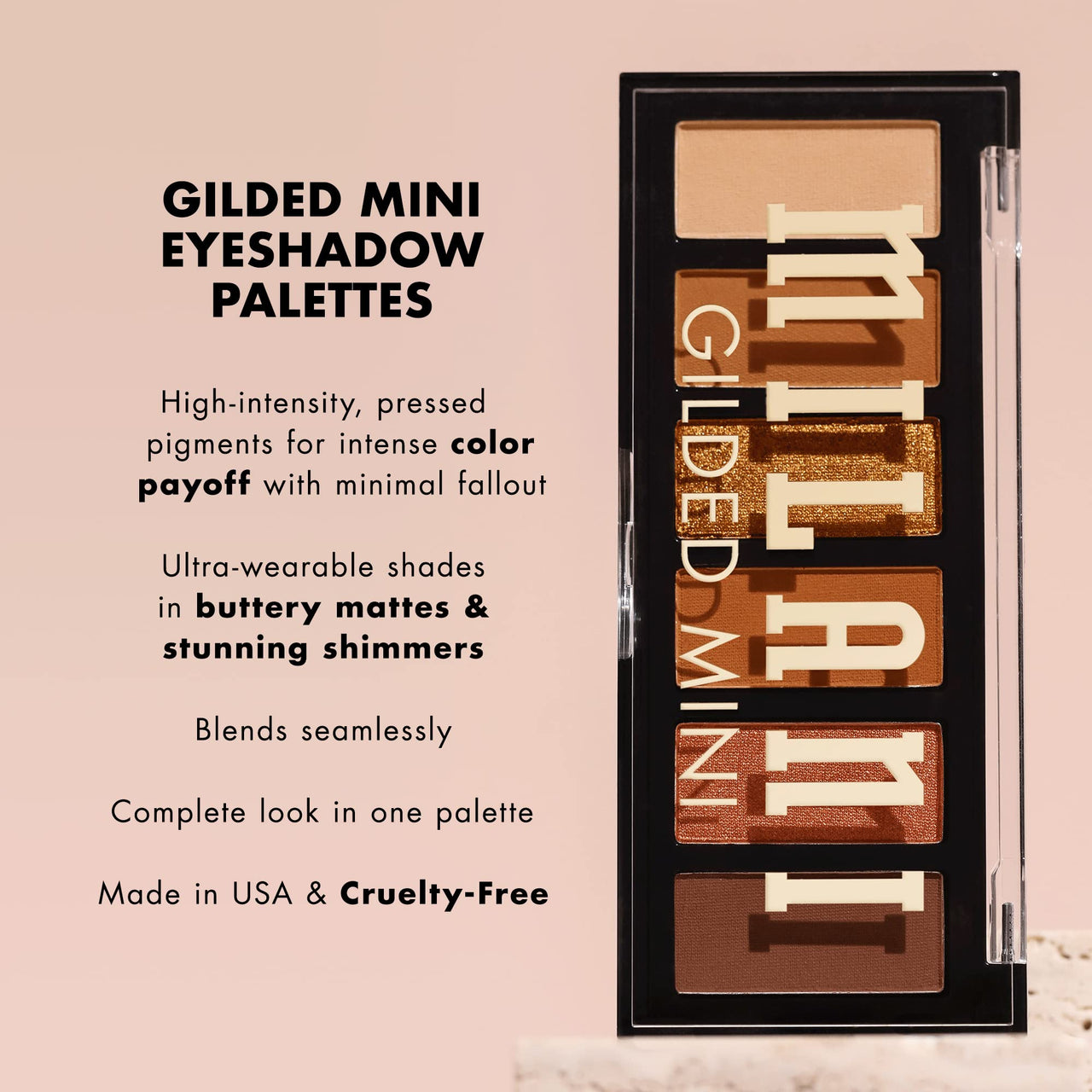 Milani Gilded Mini Eyeshadow Palette with 6 Matte & Shimmer Hues - It's All Rosv©
