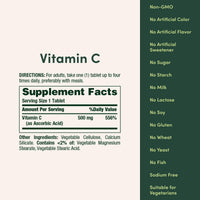 Thumbnail for Nature's Bounty Vitamin C 500mg, Supports a Healthy Immune System, Daily Vitamin Supplement, 250 Vegetarian Tablets