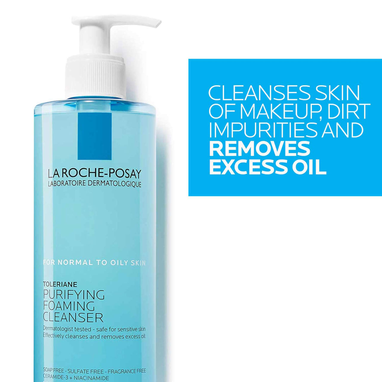 La Roche-Posay Toleriane Purifying Foaming Facial Cleanser, Face Wash for Oily and Normal Skin with Niacinamide, Won’t Dry Out Skin, Soap And Fragrance Free