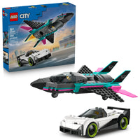 Thumbnail for LEGO City Jet vs. Car Building Toys for Kids - Vehicle Sets for Boys & Girls, Ages 6+ - Gift for Birthdays - Toy Car & Jet W/Driver & Pilot Minifigures - 60489