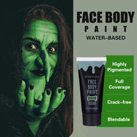 Thumbnail for BOBISUKA Green Face Body Paint, Water Based Face Painting for Art Theater Halloween Party Cosplay Clown SFX Makeup for Women Adults, Non-Toxic Washable
