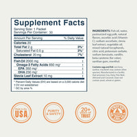 Thumbnail for Coromega Omega 3 Fish Oil Supplement, 650mg of Omega-3s with 3X Better Absorption Than Softgels, Orange Flavor, 30 Single Serve Squeeze Packets