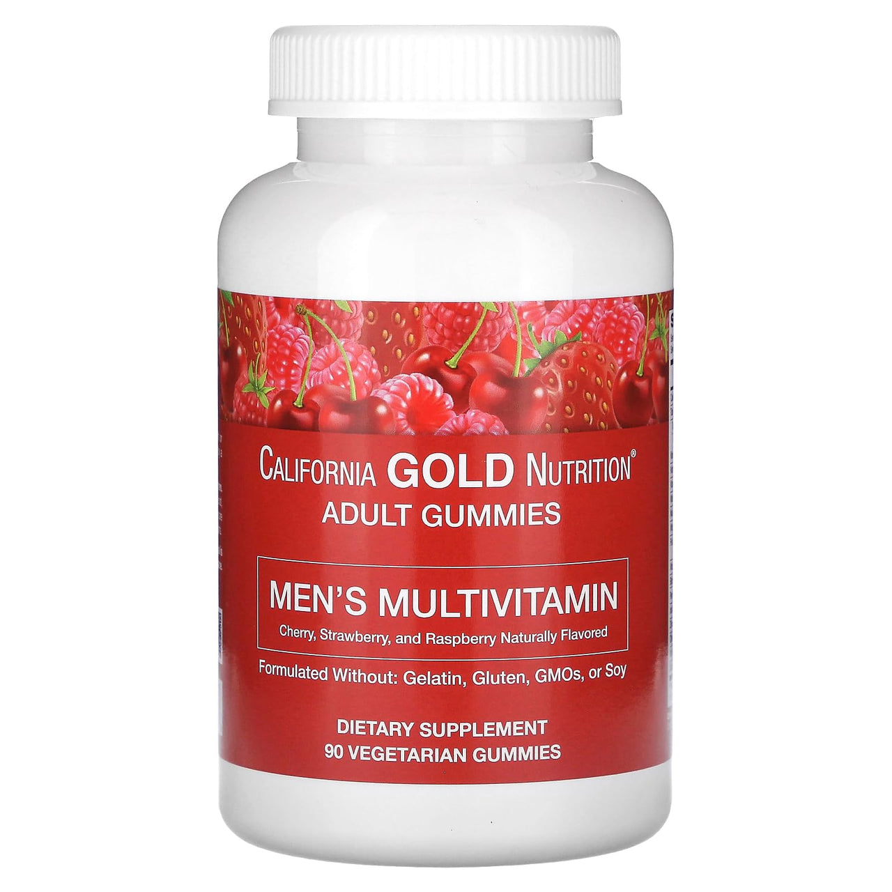 California Gold Nutrition Men's Multivitamin Gummies, Mixed Berry and Fruit, 90 Gummies