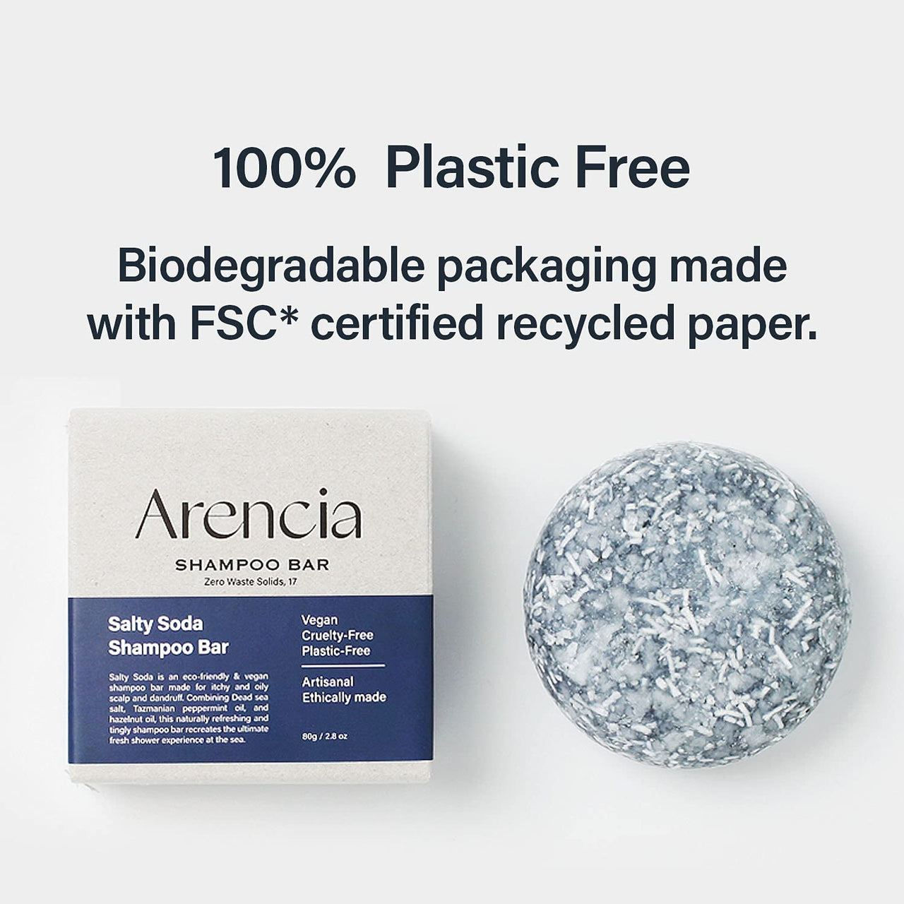 ARENCIA Salty Soda Shampoo Bar